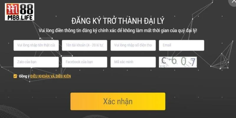 3 bước đăng ký hợp tác trở thành đại lý tại nhà cái M88. 